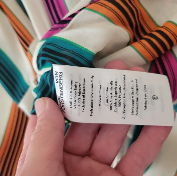 Diane Von Furstenberg Colorful Striped Backless Dress - Picture 6 of 6